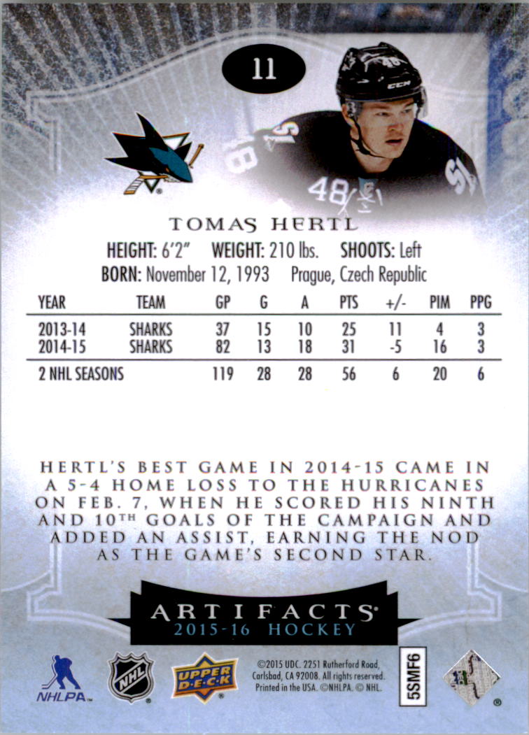 2015-16 Artifacts Hockey Card Pick (Base)