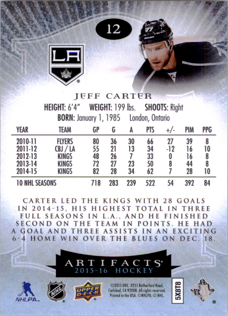 2015-16 Artifacts Hockey Card Pick (Base)