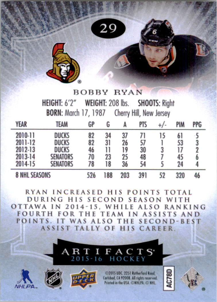 2015-16 Artifacts Hockey Card Pick (Base)