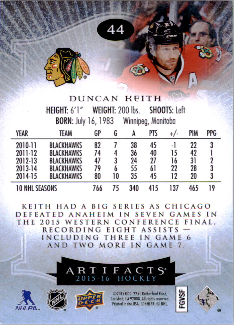 2015-16 Artifacts Hockey Card Pick (Base)