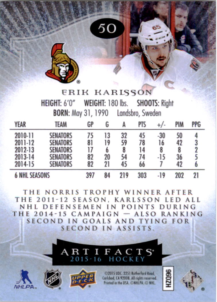 2015-16 Artifacts Hockey Card Pick (Base)