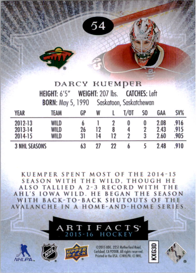 2015-16 Artifacts Hockey Card Pick (Base)