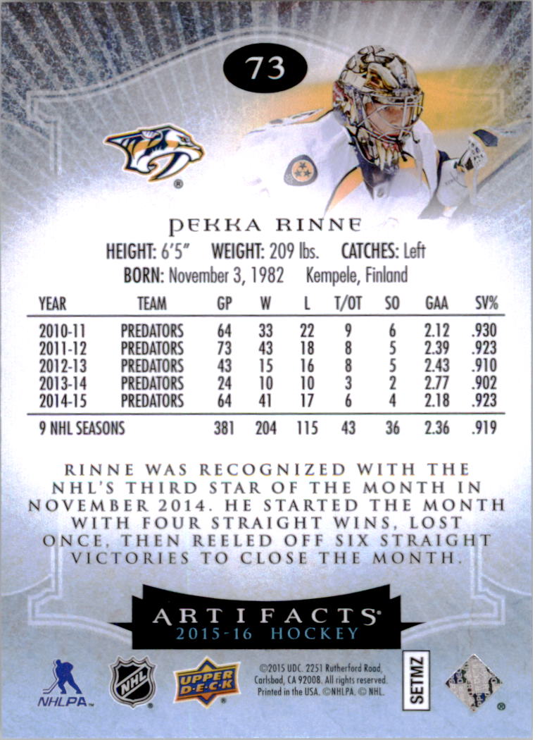 2015-16 Artifacts Hockey Card Pick (Base)