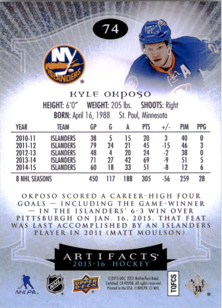 2015-16 Artifacts Hockey Card Pick (Base)