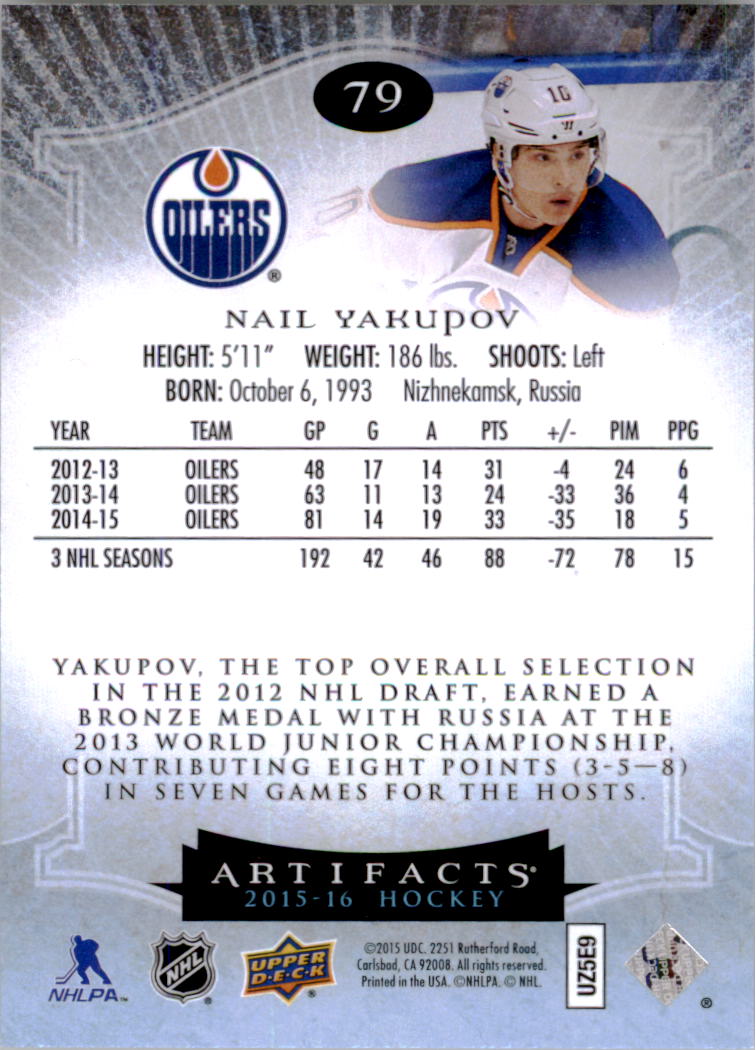 2015-16 Artifacts Hockey Card Pick (Base)