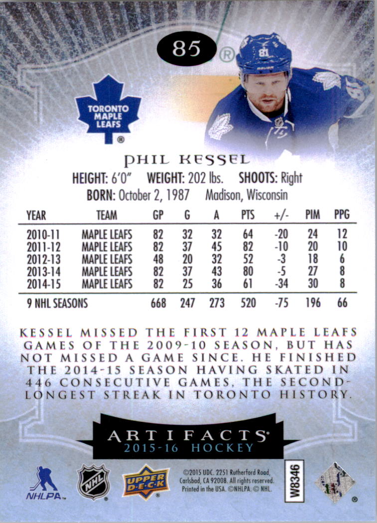 2015-16 Artifacts Hockey Card Pick (Base)