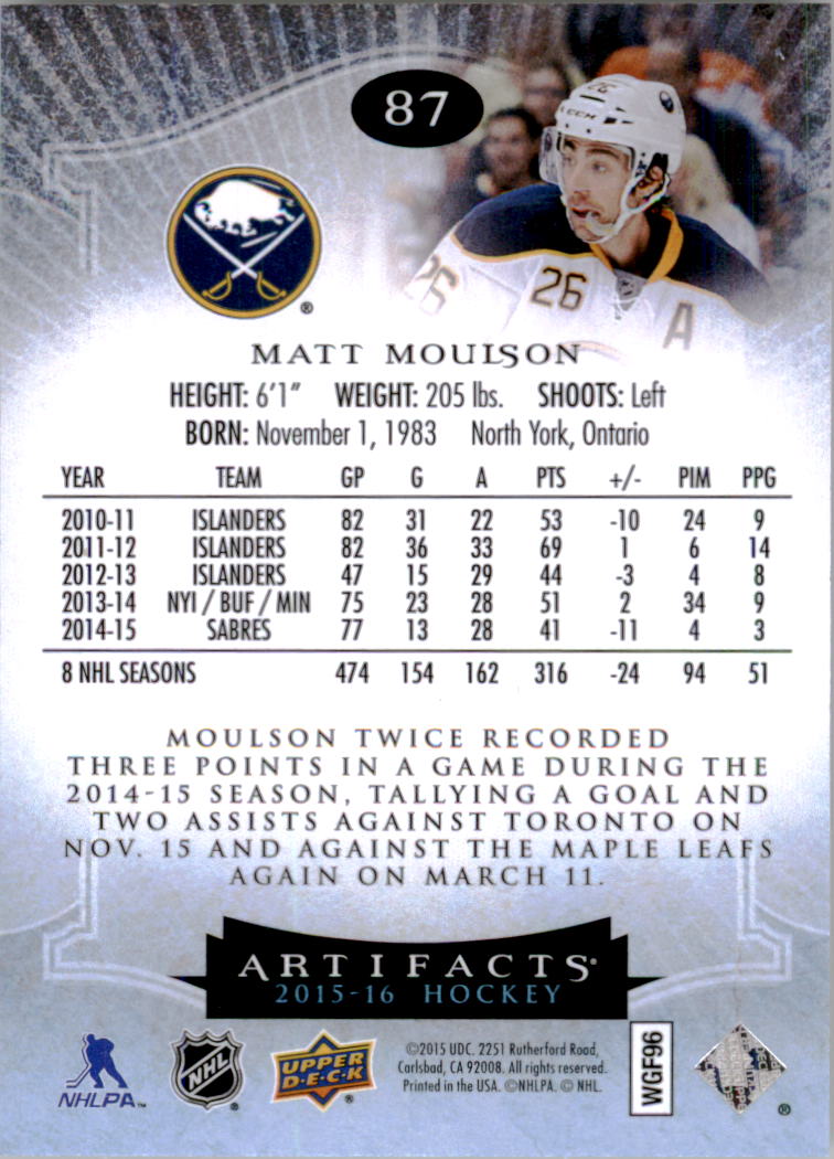 2015-16 Artifacts Hockey Card Pick (Base)