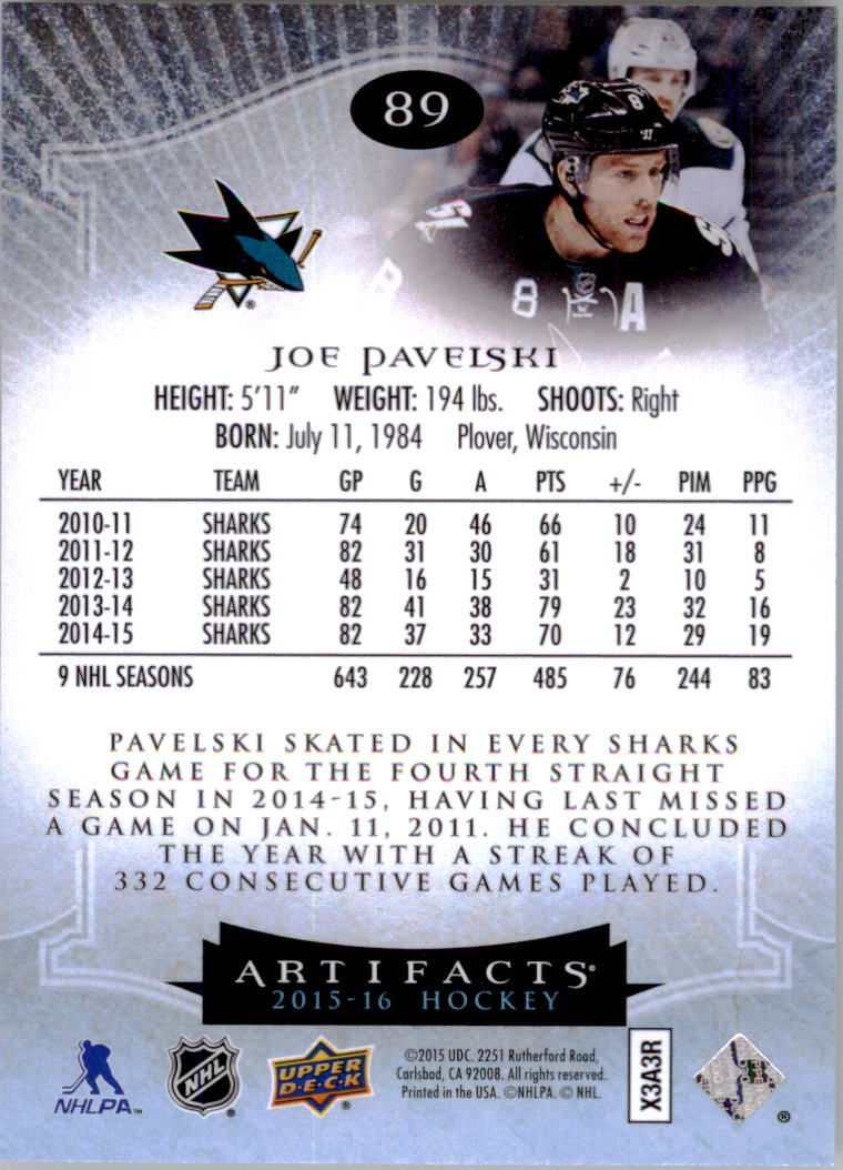 2015-16 Artifacts Hockey Card Pick (Base)