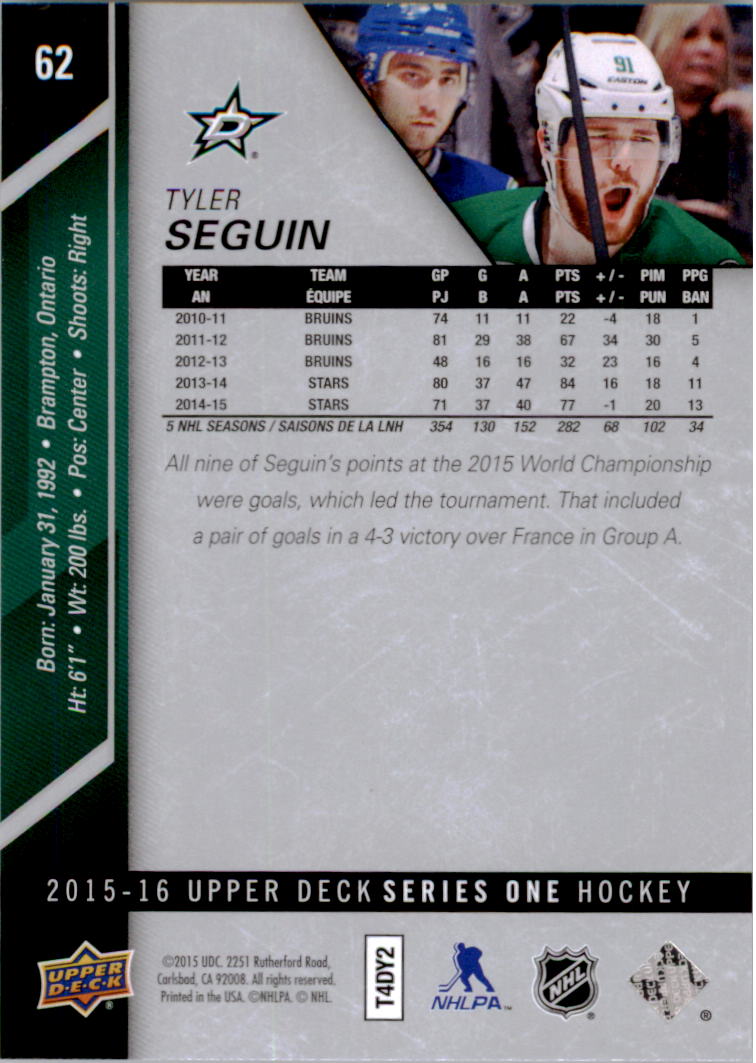 2015-16 Upper Deck - #17 Dennis Seidenberg