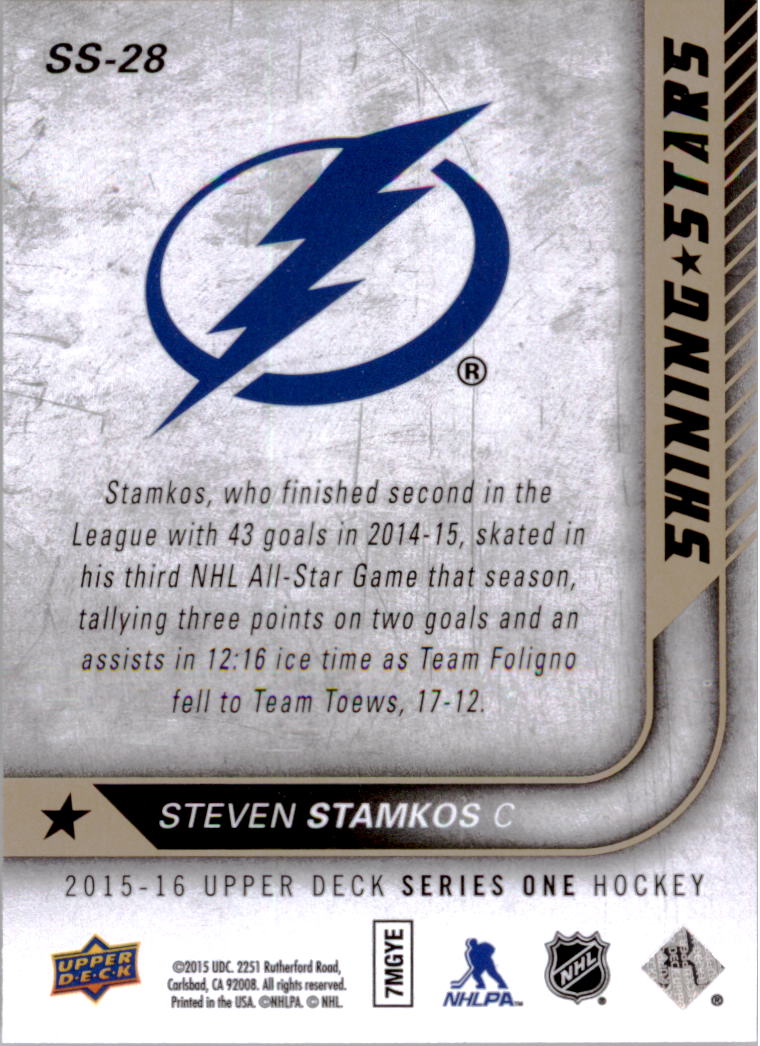 2015-16 Upper Deck Shining Stars #SS28 Steven Stamkos back image