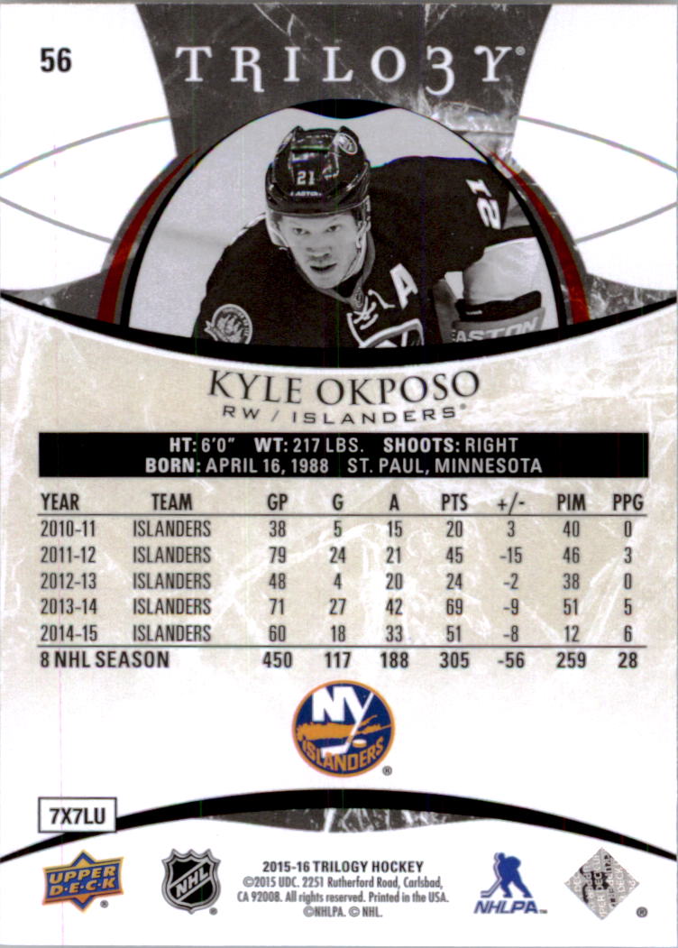 B2282- 2015-16 Upper Deck Trilogy Hk 1-230 +Inserts -You Pick- 10+ FREE US SHIP - Picture 79 of 149