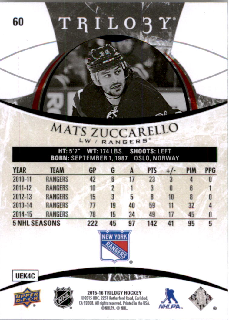 B2282- 2015-16 Upper Deck Trilogy Hk 1-230 +Inserts -You Pick- 10+ FREE US SHIP - Picture 85 of 149