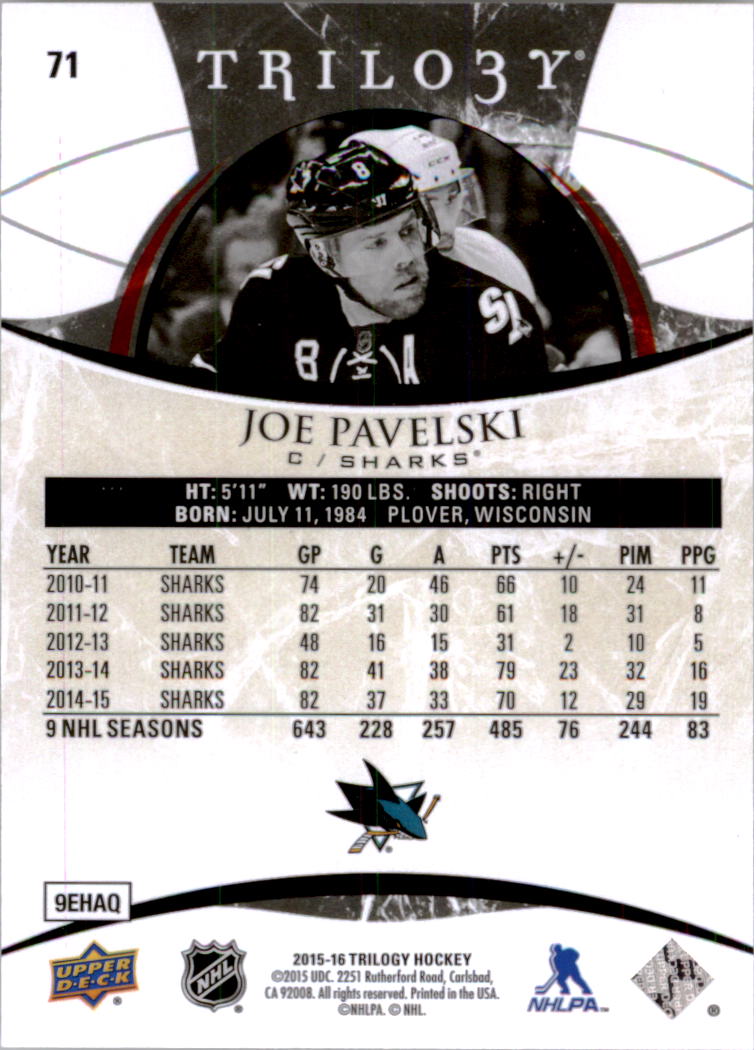 B2282- 2015-16 Upper Deck Trilogy Hk 1-230 +Inserts -You Pick- 10+ FREE US SHIP - Picture 101 of 149