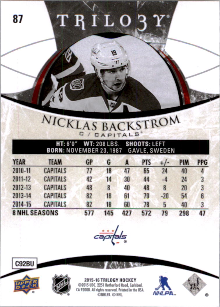 B2282- 2015-16 Upper Deck Trilogy Hk 1-230 +Inserts -You Pick- 10+ FREE US SHIP - Picture 126 of 149