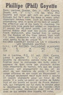 1958-59 Parkhurst #47 Phil Goyette back image