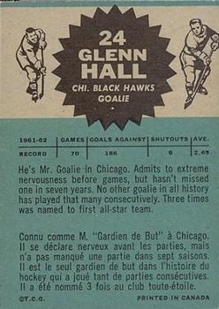 1962-63 Topps #24 Glenn Hall back image