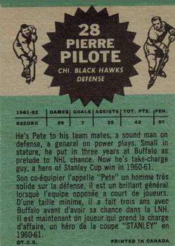 1962-63 Topps #28 Pierre Pilote back image