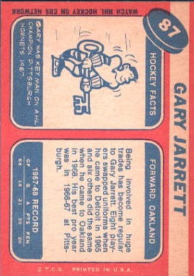 1968-69 Topps #87 Gary Jarrett back image