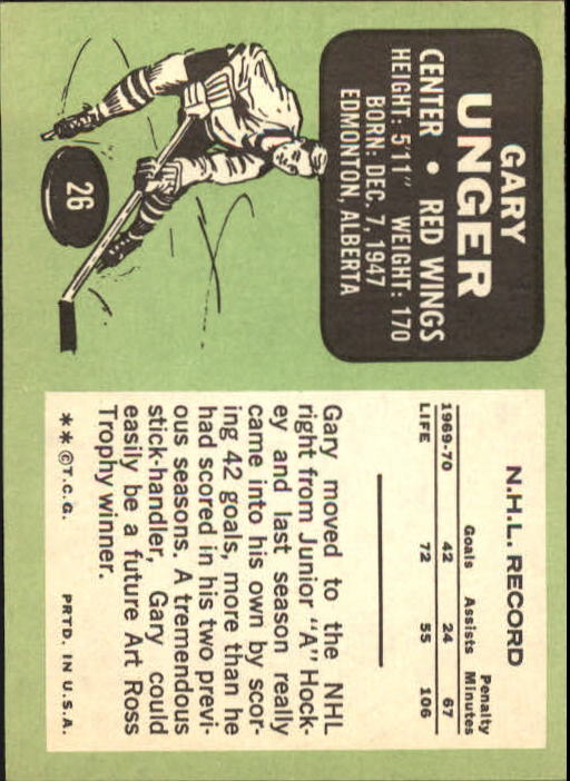 1971-72 O-Pee-Chee #26 Garry Unger