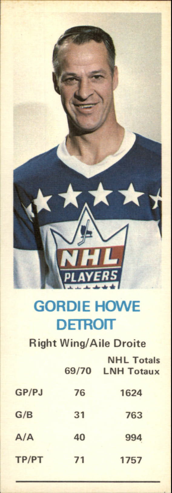 1970-71 Dad's Cookies #57 Gordie Howe