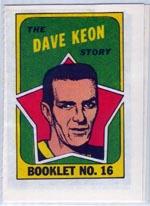 1971-72 O-Pee-Chee/Topps Booklets #16 Dave Keon