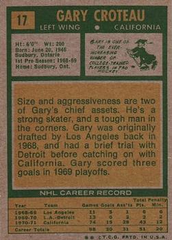 1971-72 Topps #17 Gary Croteau back image