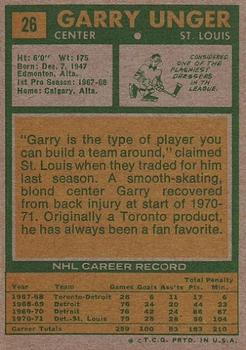 1971-72 Topps #26 Garry Unger back image