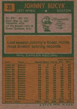 1971-72 Topps #35 Johnny Bucyk back image