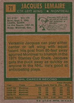 1971-72 Topps #71 Jacques Lemaire back image