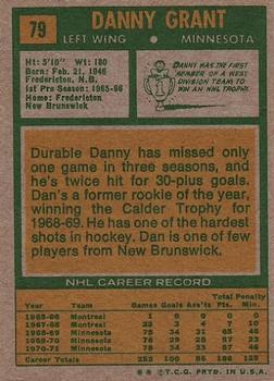 1971-72 Topps #79 Danny Grant back image