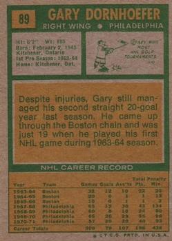 1971-72 Topps #89 Gary Dornhoefer back image