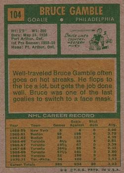 1971-72 Topps #104 Bruce Gamble back image