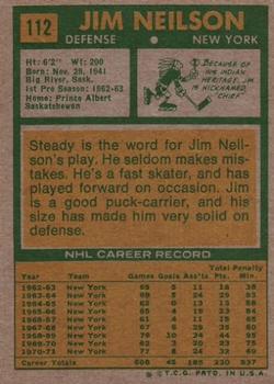 1971-72 Topps #112 Jim Neilson back image