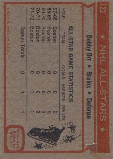 1972-73 Topps #122 Bobby Orr AS1 back image