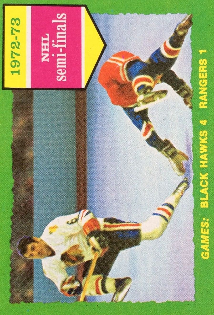 1973-74 Topps #196 Series F/Blackhawks 4/Rangers 1