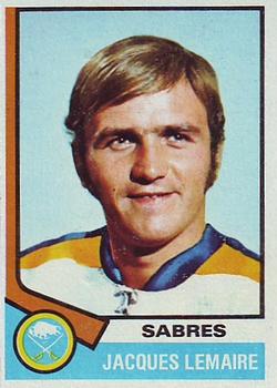 1974-75 Topps #24 Jacques Lemaire UER/Shown in Sabres sweater