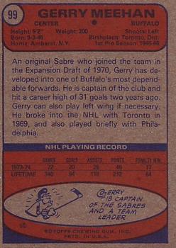1974-75 Topps #99 Gerry Meehan back image