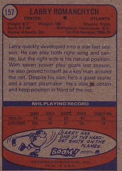 1974-75 Topps #157 Larry Romanchych back image