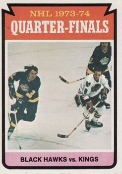 1974-75 Topps #212 Quarter Finals/Blackhawks over/L.A. Kings