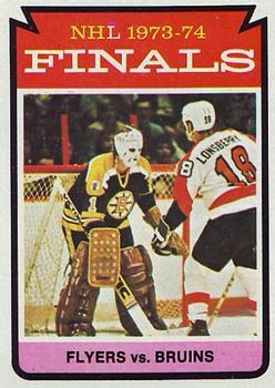 1974-75 Topps #215 Stanley Cup Finals/Flyers over Bruins