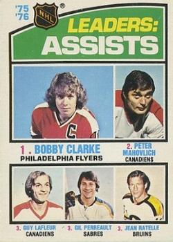 1976-77 Topps #2 Assists Leaders/Bobby Clarke/Peter Mahovlich/Guy Lafleur/Gilbert Perrault/Jean Ratelle