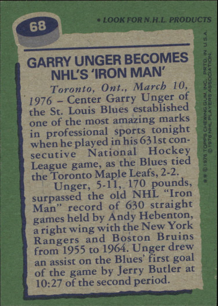 1976-77 Topps #68 Garry Unger RB back image