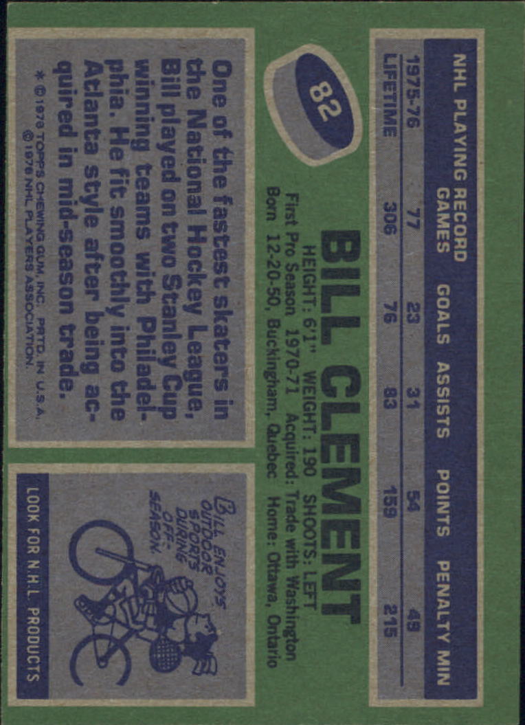 1976-77 Topps #82 Bill Clement back image