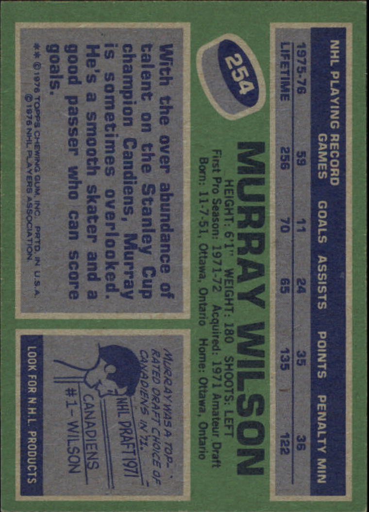 1976-77 Topps #254 Murray Wilson back image