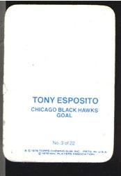1976-77 Topps Glossy Inserts #3 Tony Esposito back image