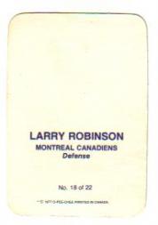 1977-78 Topps/O-Pee-Chee Glossy Square #18 Larry Robinson back image
