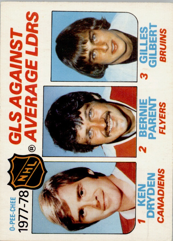 1978-79 O-Pee-Chee #68 Goals Against/Average Leaders/Ken Dryden/Bernie Parent/Gilles Gilbert