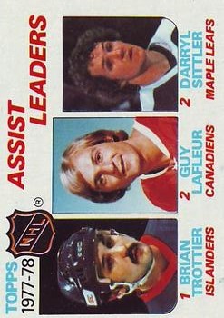 1978-79 Topps #64 Assist Leaders/Bryan Trottier/Guy Lafleur/Darryl Sittler