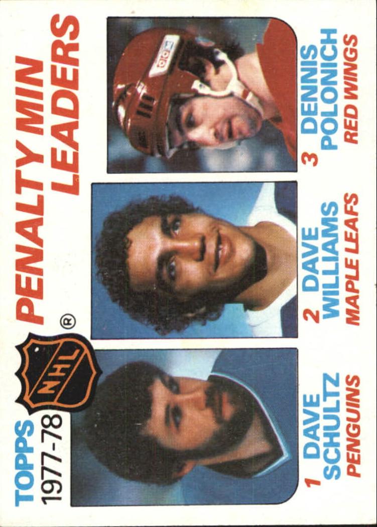 1978-79 Topps #66 Penalty Minutes/Leaders/Dave Schultz/Tiger Williams/Dennis Polonich