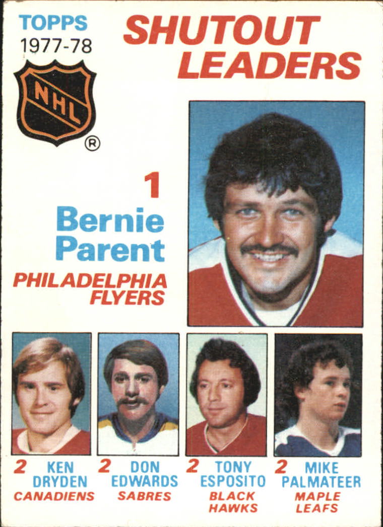 1978-79 Topps #70 Shutout Leaders/Bernie Parent/Ken Dryden/Don Edwards/Tony Esposito/Mike Palmateer